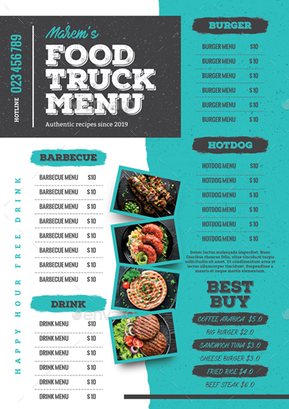 Food Truck Menu by monggokerso | GraphicRiver